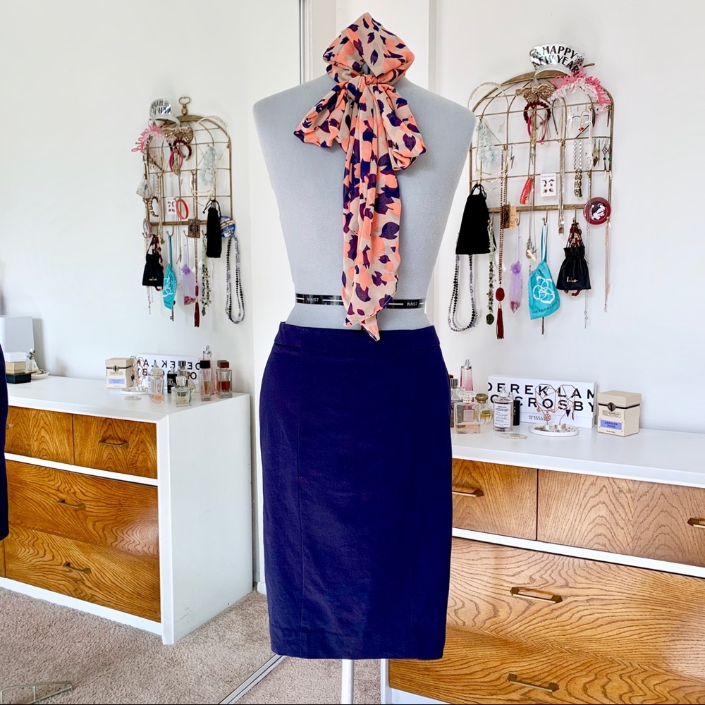 Navy Blue Gap Pencil Skirt
